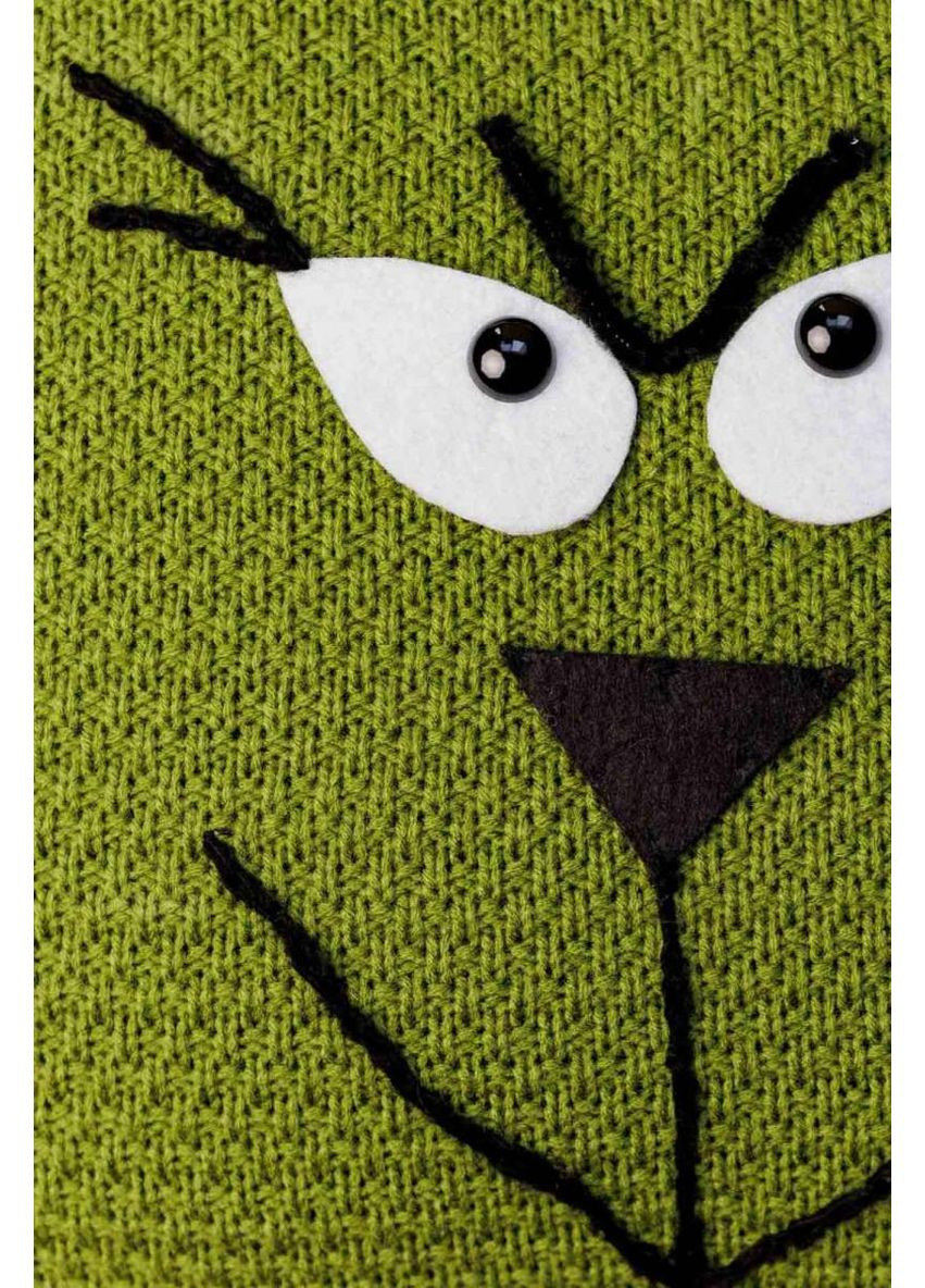 Декоративна в'язана подушка Зелений Бука 45х45 см для інтер'єру подарунок новорічний декор ProDobro (369365267)