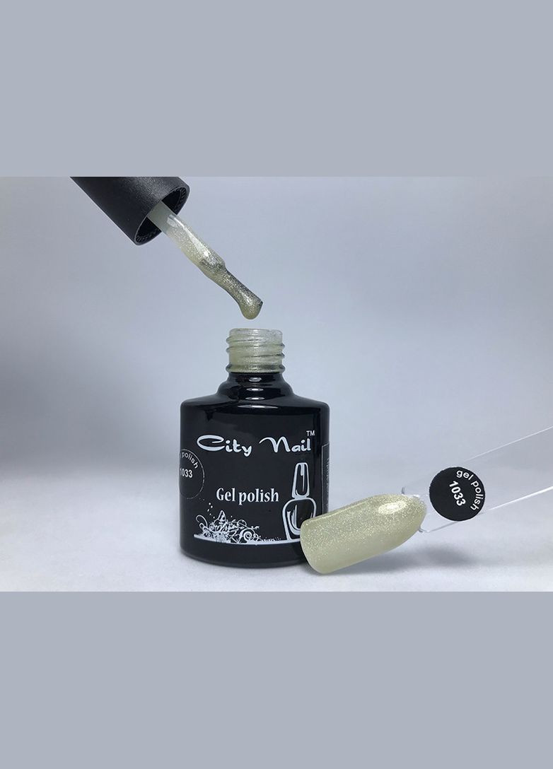 Гель лак світло сірий з дрібним шиммером CityNail №1033 - Гіпоалергенні гель-лаки для нігтів 6 City Nail (342376059)
