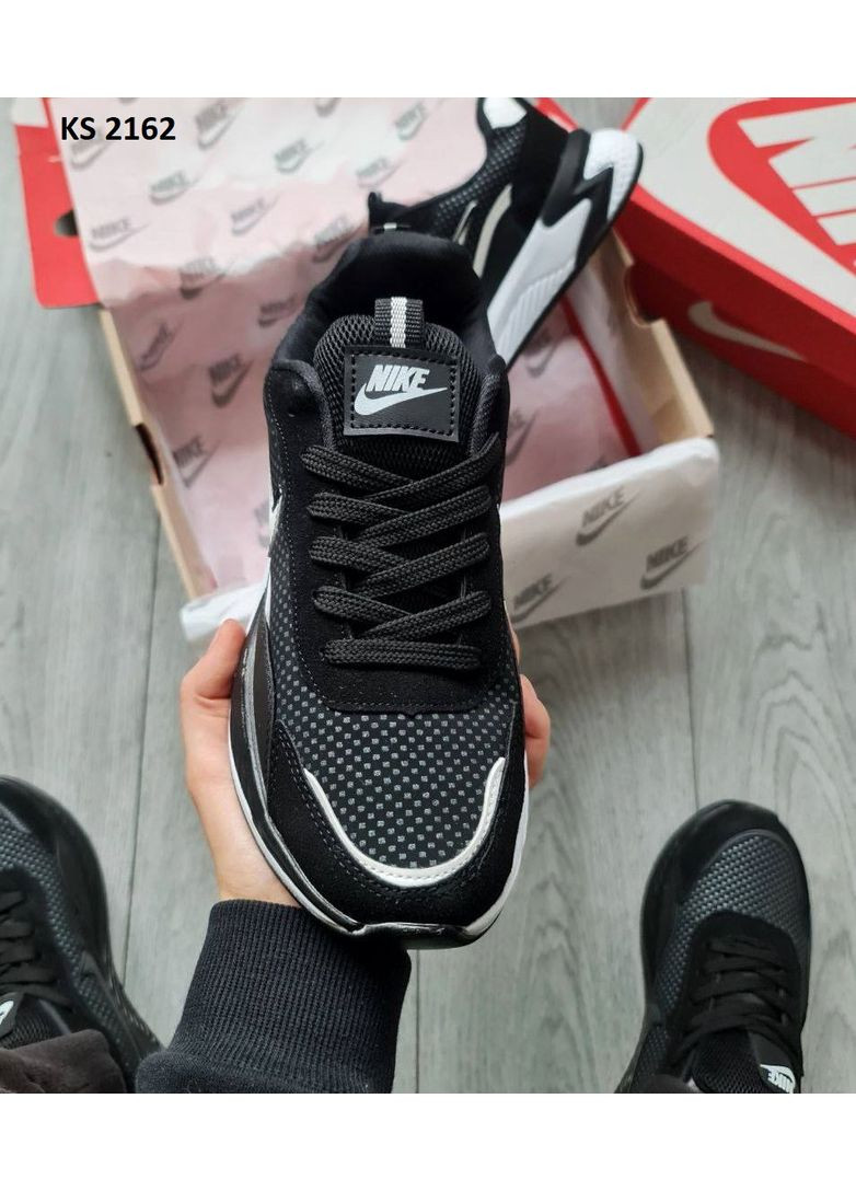 Черные демисезонные кроссовки мужские nike air black white найк аир форс 1 премиум No Brand