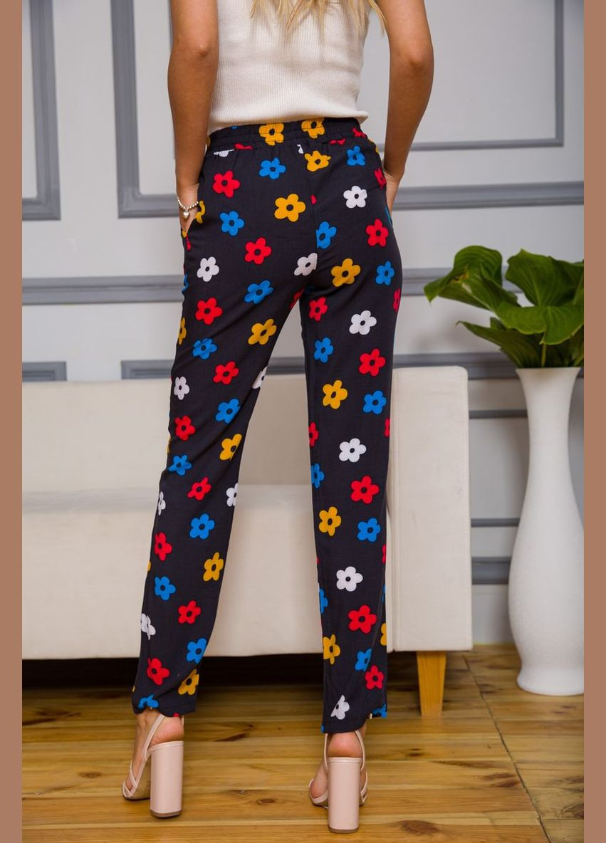 Женские брюки на резинке, разноцветные с узором, Ager (266816049)