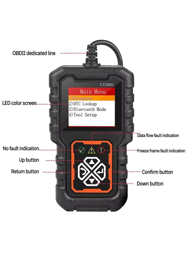 УЦЕНКА! Автосканер CY3001 OBD2, инструмент диагностики системы двигателя, считыватель кодов неисправностей No Brand (320649339)