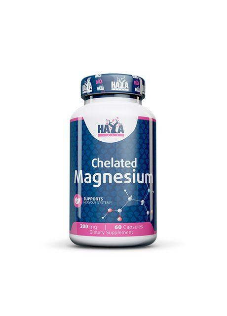 Вітаміни та мінерали Chelated Magnesium 200 mg, 60 капсул Haya Labs (322639990)