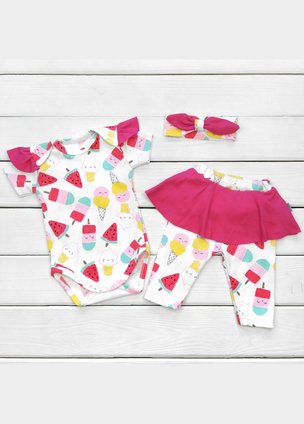 Комбинированный летний набор dexter`s мороженко из трех предметов белый;розовый dexter's
