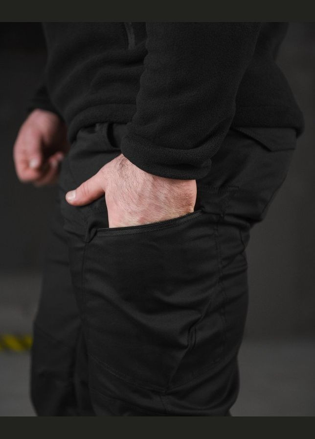 Мужской демисезонный костюм Полиция штаны + кофта черный No Brand