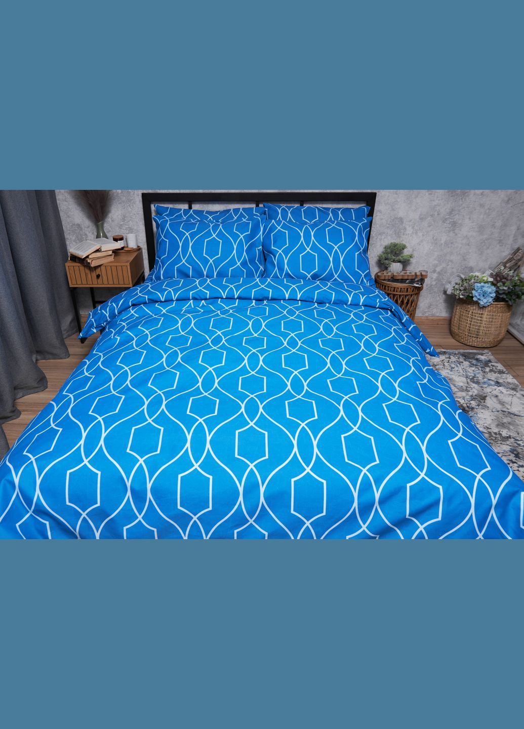 Комплект постільної білизни Микросатин Premium «» Полуторний 143х210 наволочки 4х70х70 (MS-820005164) Moon&Star Ocean Breeze (293147770)