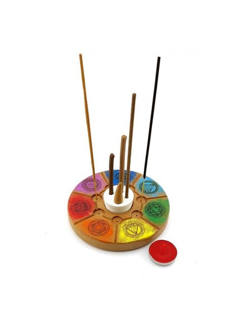 Подставка под аромат "7 чакр", (d14смh1,8см) дерево, резная покрыта эмалью и лаком. (арт.34299) No Brand (316718701)