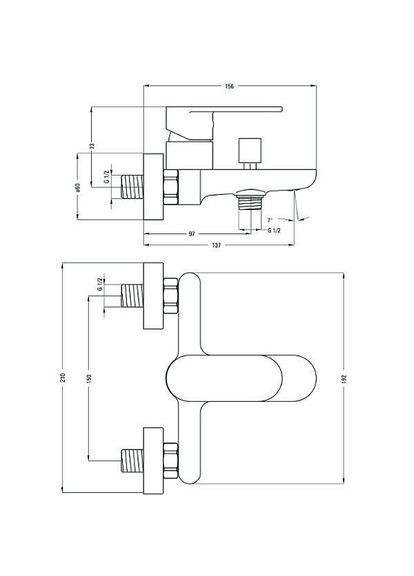 Смеситель для ванной Alpinia BGA 010M Deante (314864159)