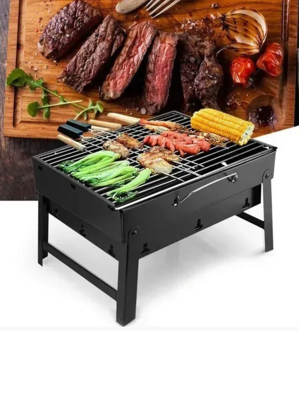 Складной компактный портативный барбекю мангал для пикника GP 4275, 35x27x20 см с сеткой для гриля VTech (328069077)