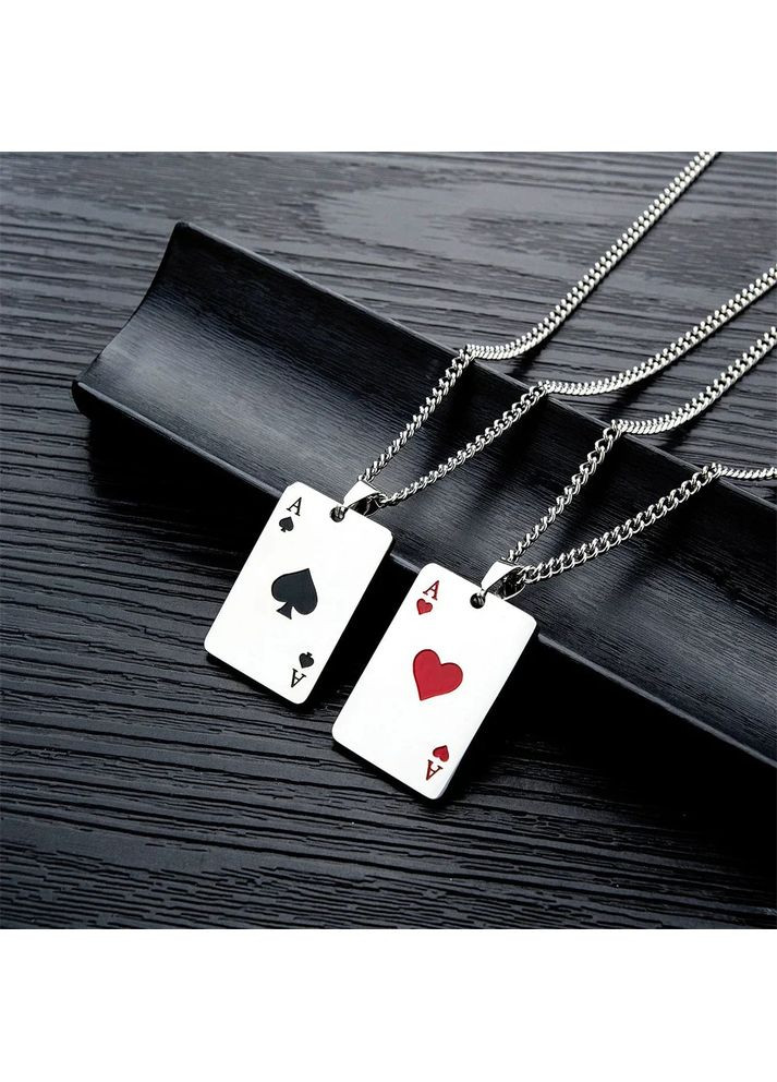 Модная стальная подвеска покерная карта Туз пик червь кулон в стиле Хип-хоп No Brand (338436368)