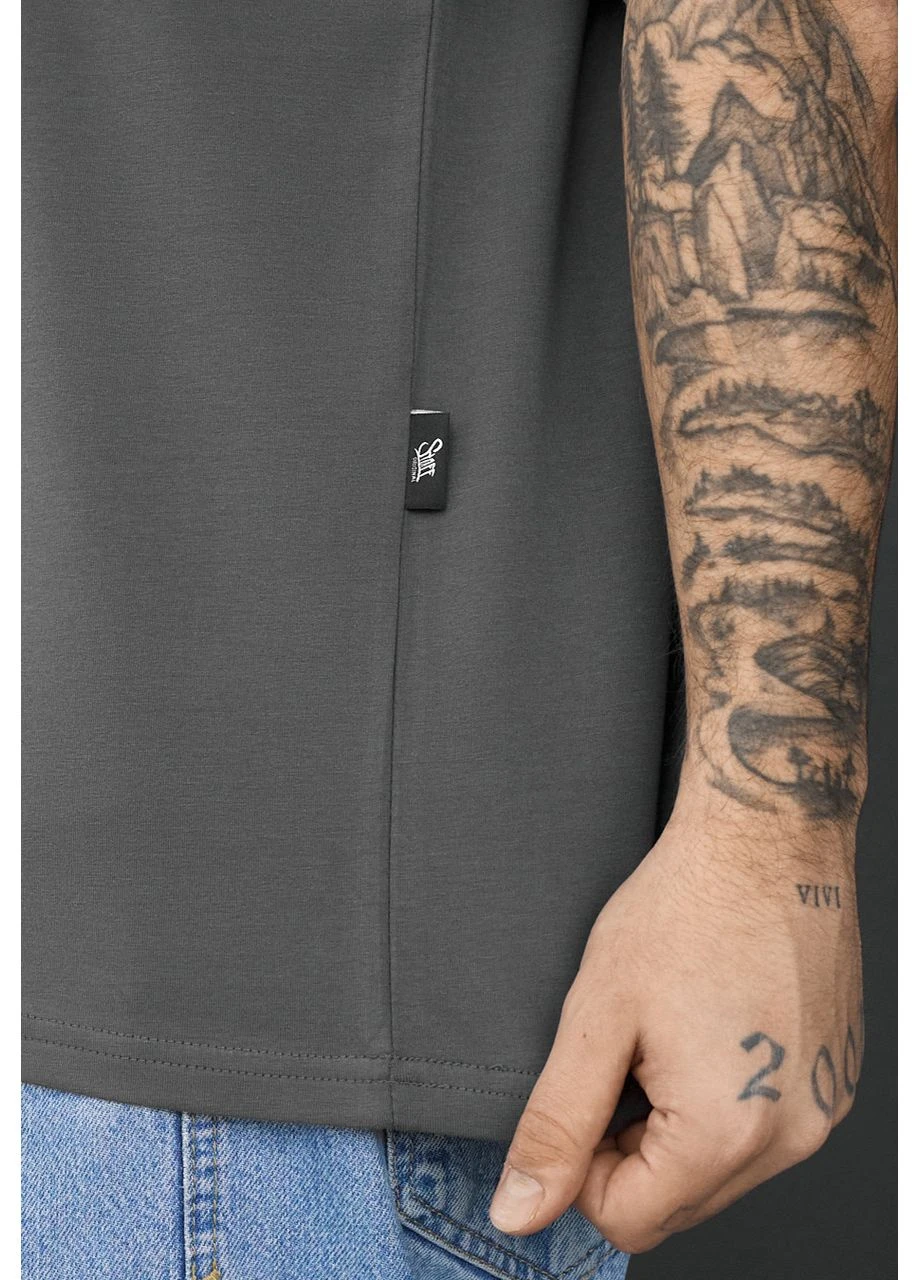 Комбинированная мужская футболка стаф темно-серая базовая dark gray seli Staff