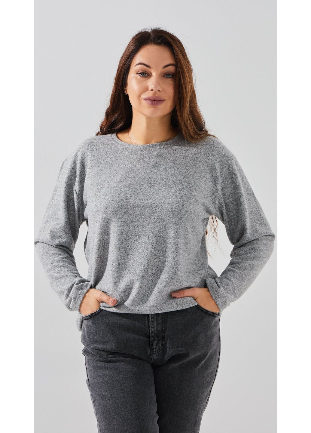 Сірий демісезонний джемпер однотонний жіночий 13105 shop (2000999329869) Diyamor
