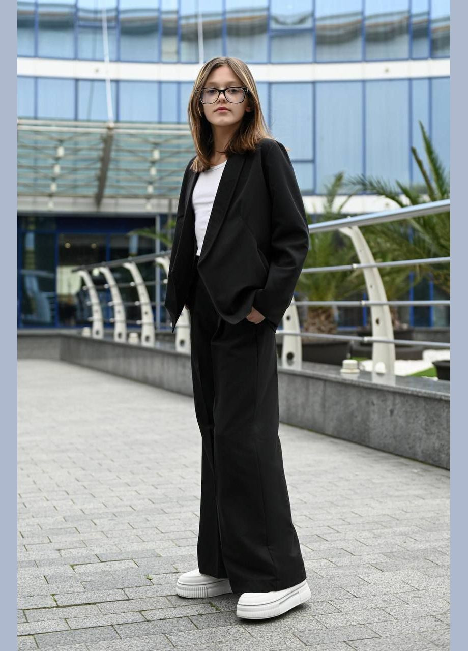 Чорний літній костюм класичний підлітковий popluzhnaya