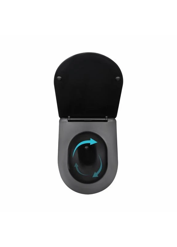 Унитаз подвесной Taurus Ultra Quiet 515×360×350 мм, Matt Black, с сиденьем Slim Duroplast / Soft-close / Quick Release Qtap (398316339)