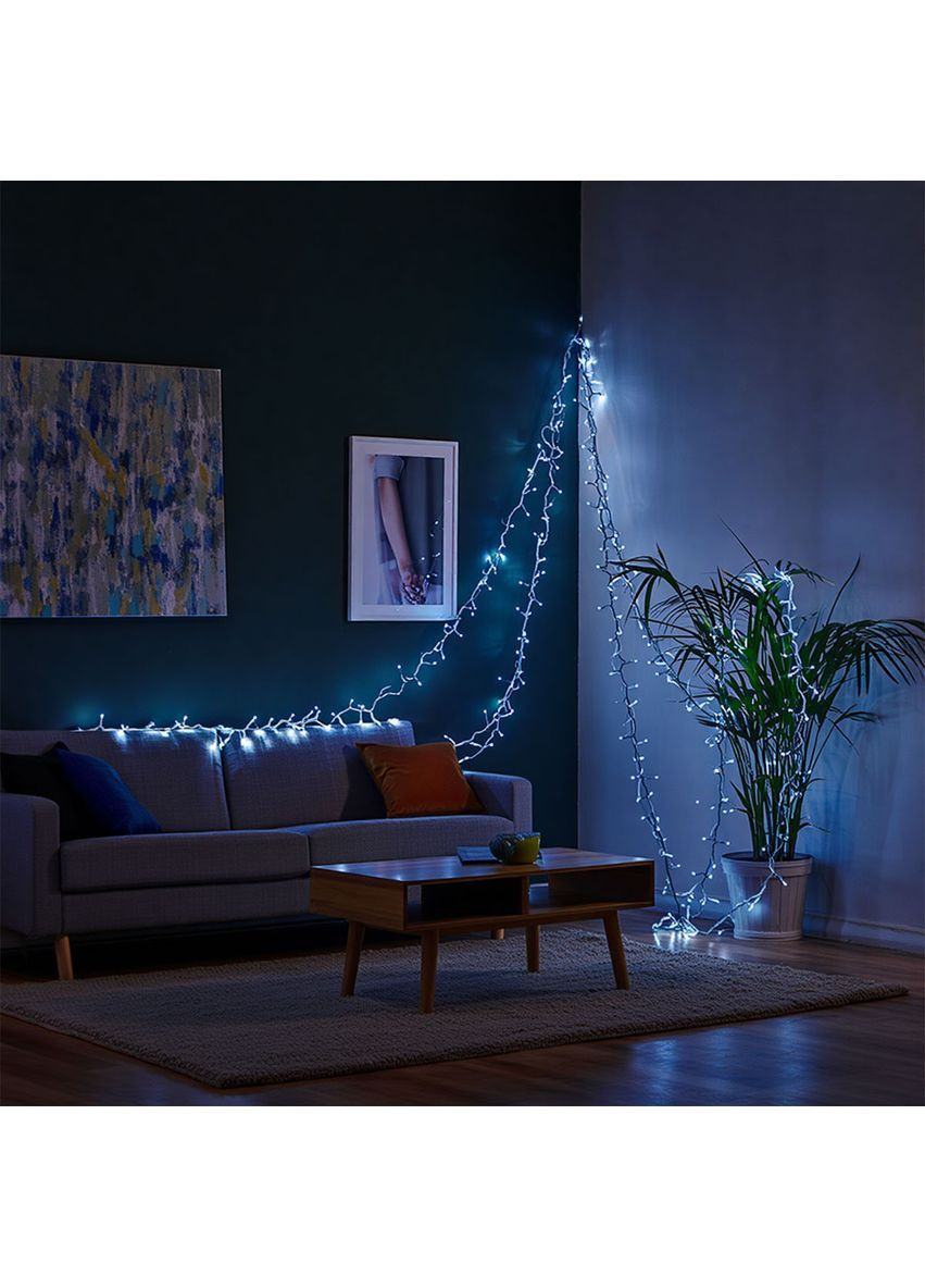 Гірлянда Нитка вулична 1000 LED 100 м на сонячній батареї чорна, білий GarlandoPro SB1000L100MBW No Brand (364685008)