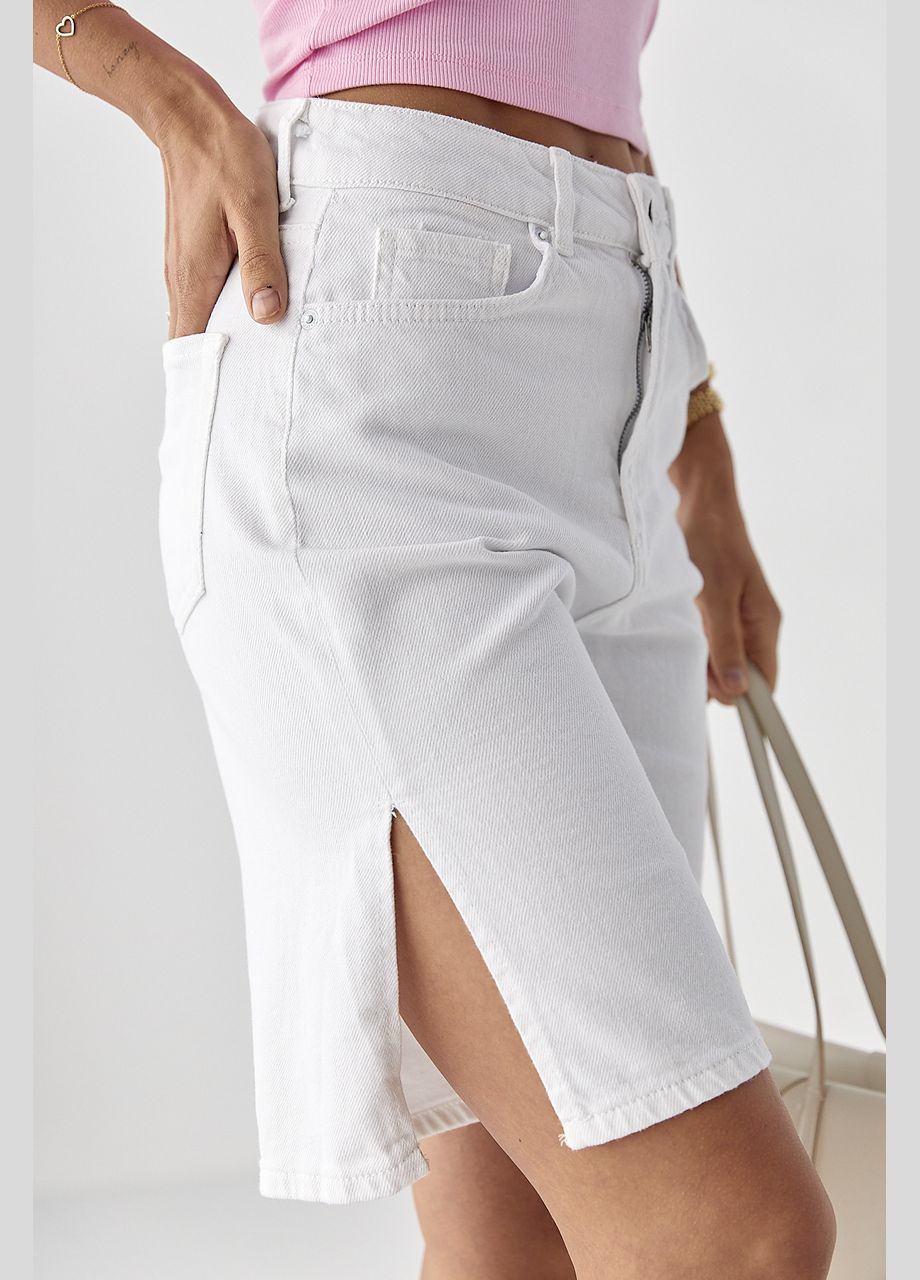 Жіночі джинсові шорти з розрізами Lurex (336678831)