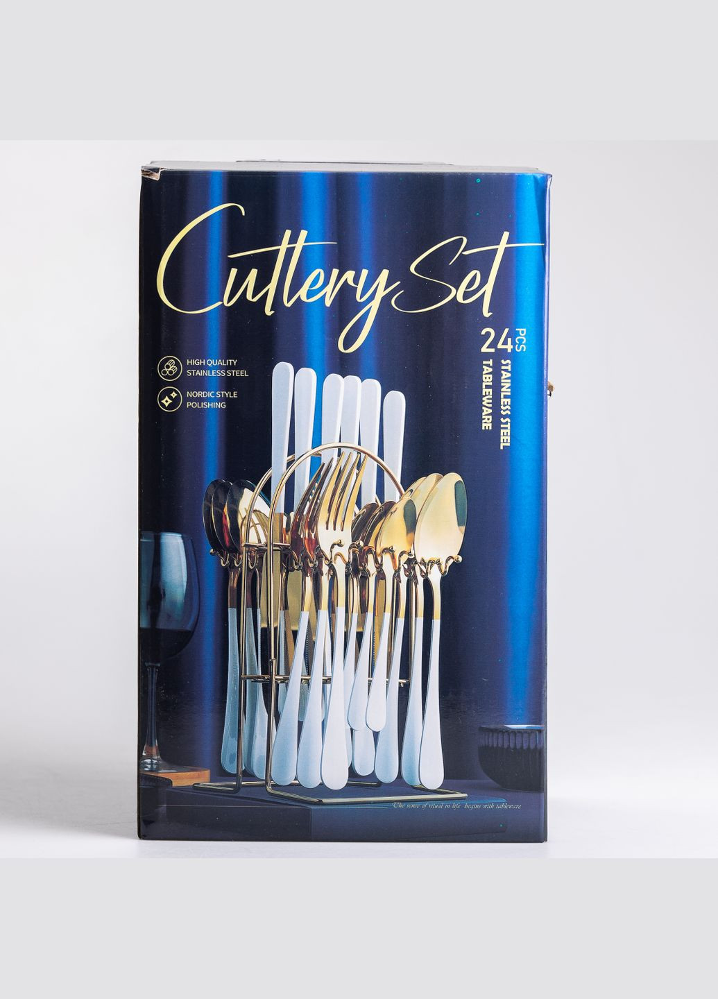 Набір столових приборів 24 предмети на 6 персон, срібло Yiwu (324234898)