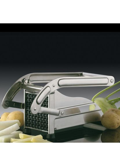 Ручна картоплерізка машинка Potato Cut для нарізки картоплі фрі з нержавіючої сталі 2 насадки різних розмірів Silver No Brand (350349182)