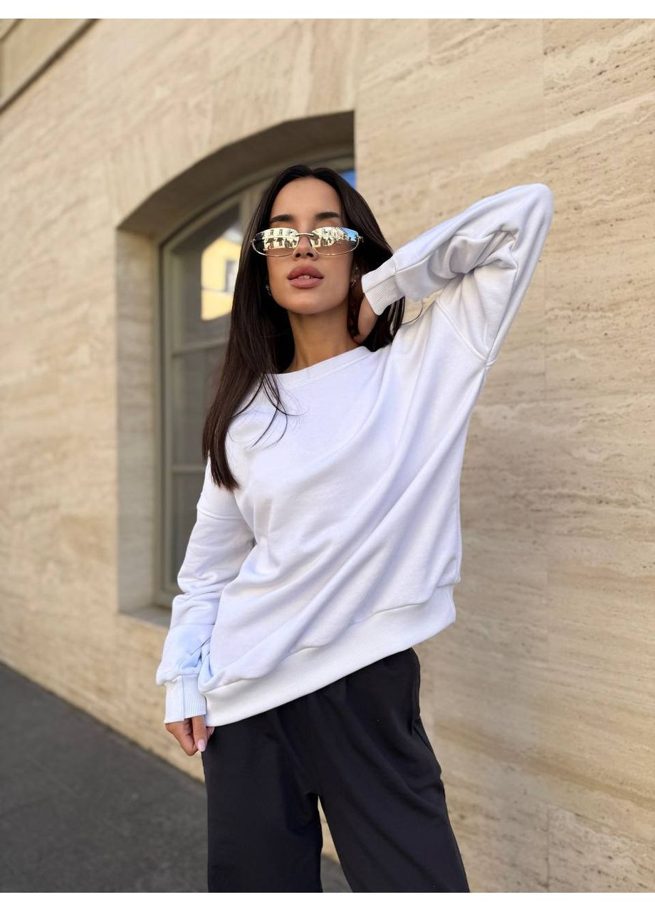 Белый стильный оверсайз свитшот💥 Luna (349441865)