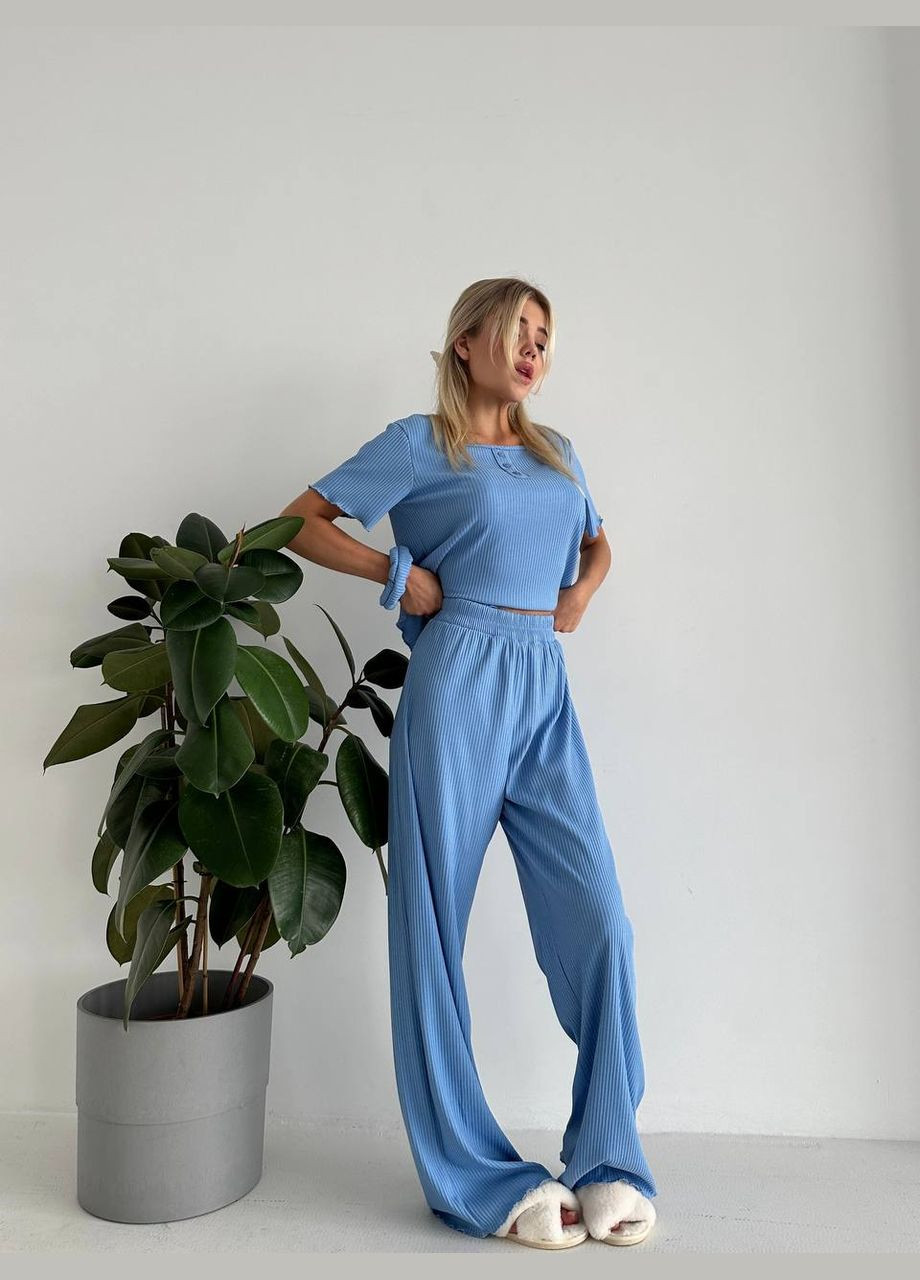 Голубая всесезон пижама Украина UMButik