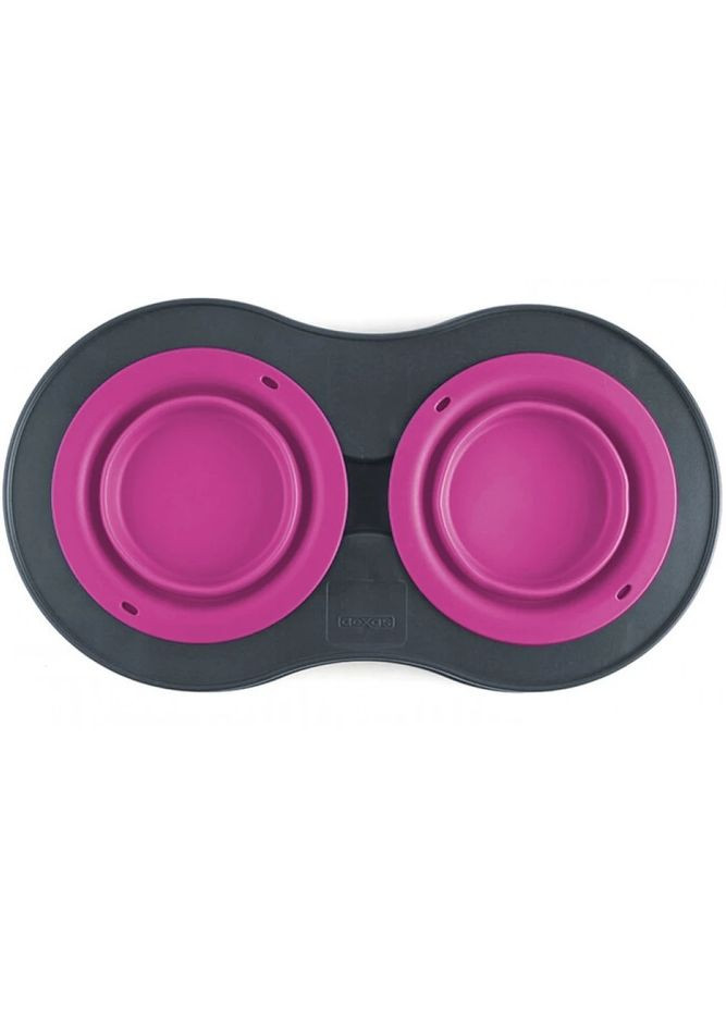 Двойная миска Double Elevated Feeder Large на складной подставке 600мл, для собак, розовая Dexas (364488974)