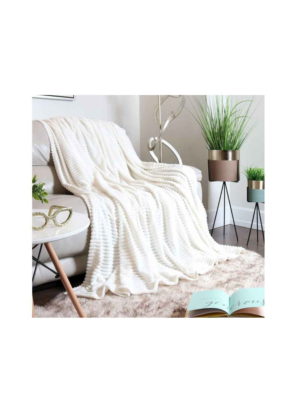 Плед мікрофібра арт.006-003 молочний Colorful Home (362714638)