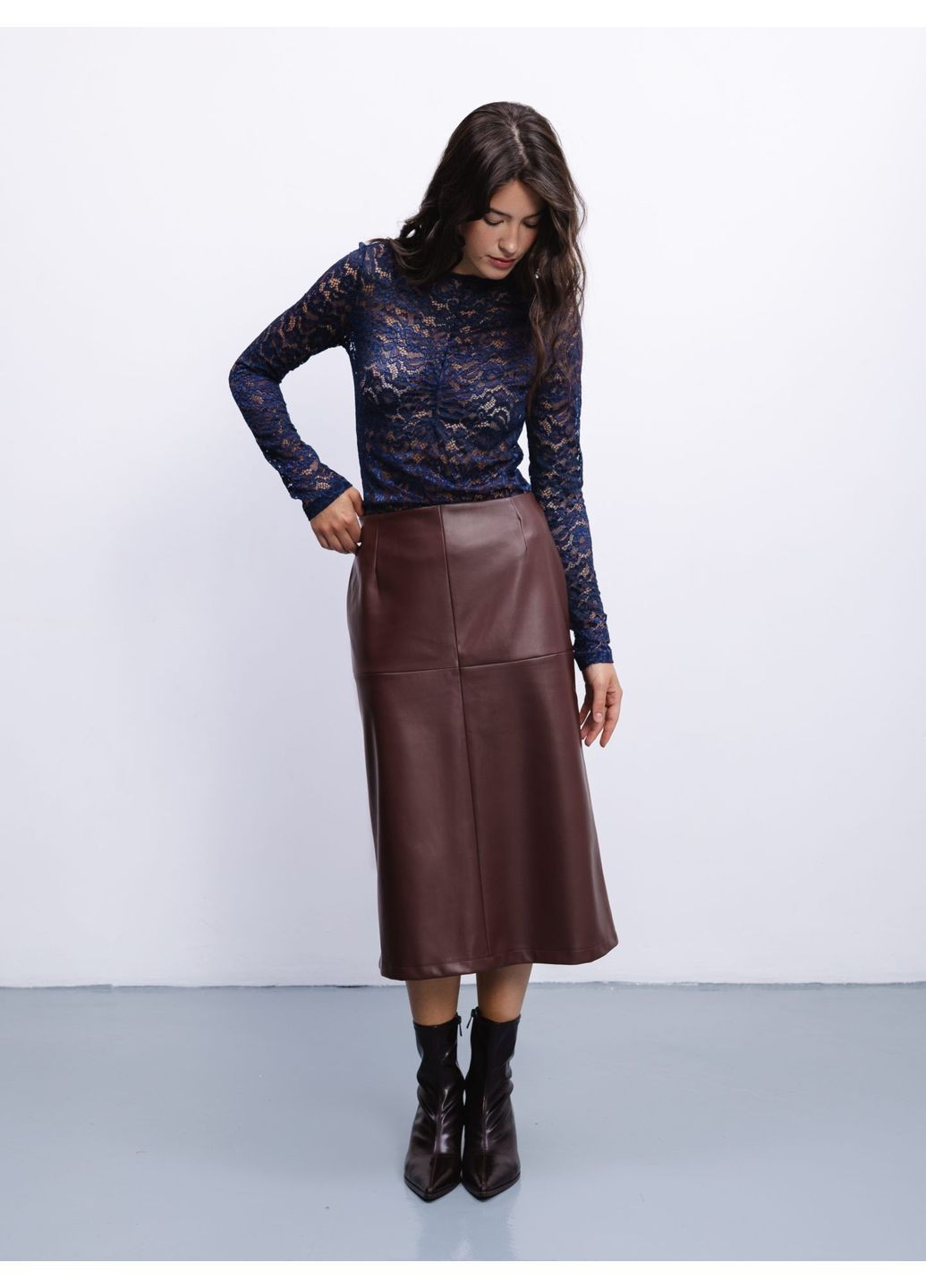 Темно-коричневая юбка цвет темно-коричневый Alvo