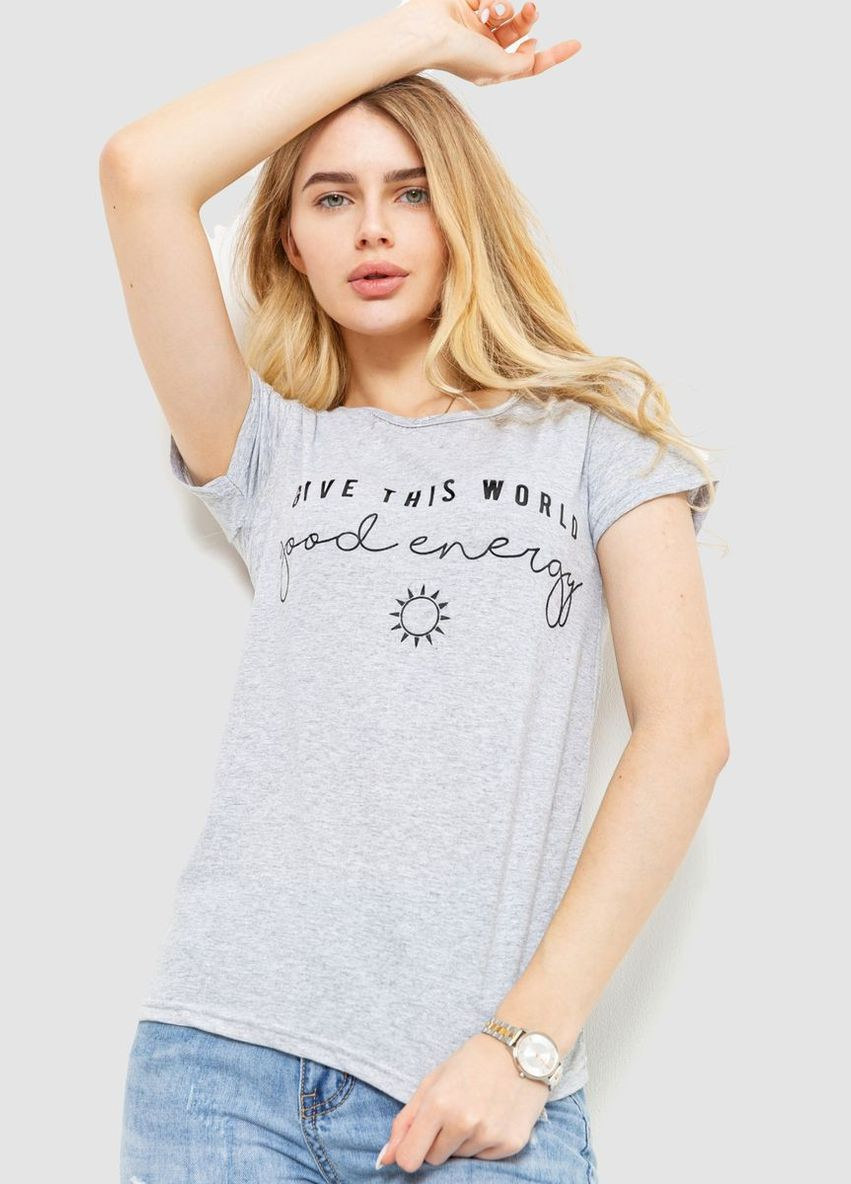 Футболка жіноча з принтом, колір бежевий, Ager - (279537595)