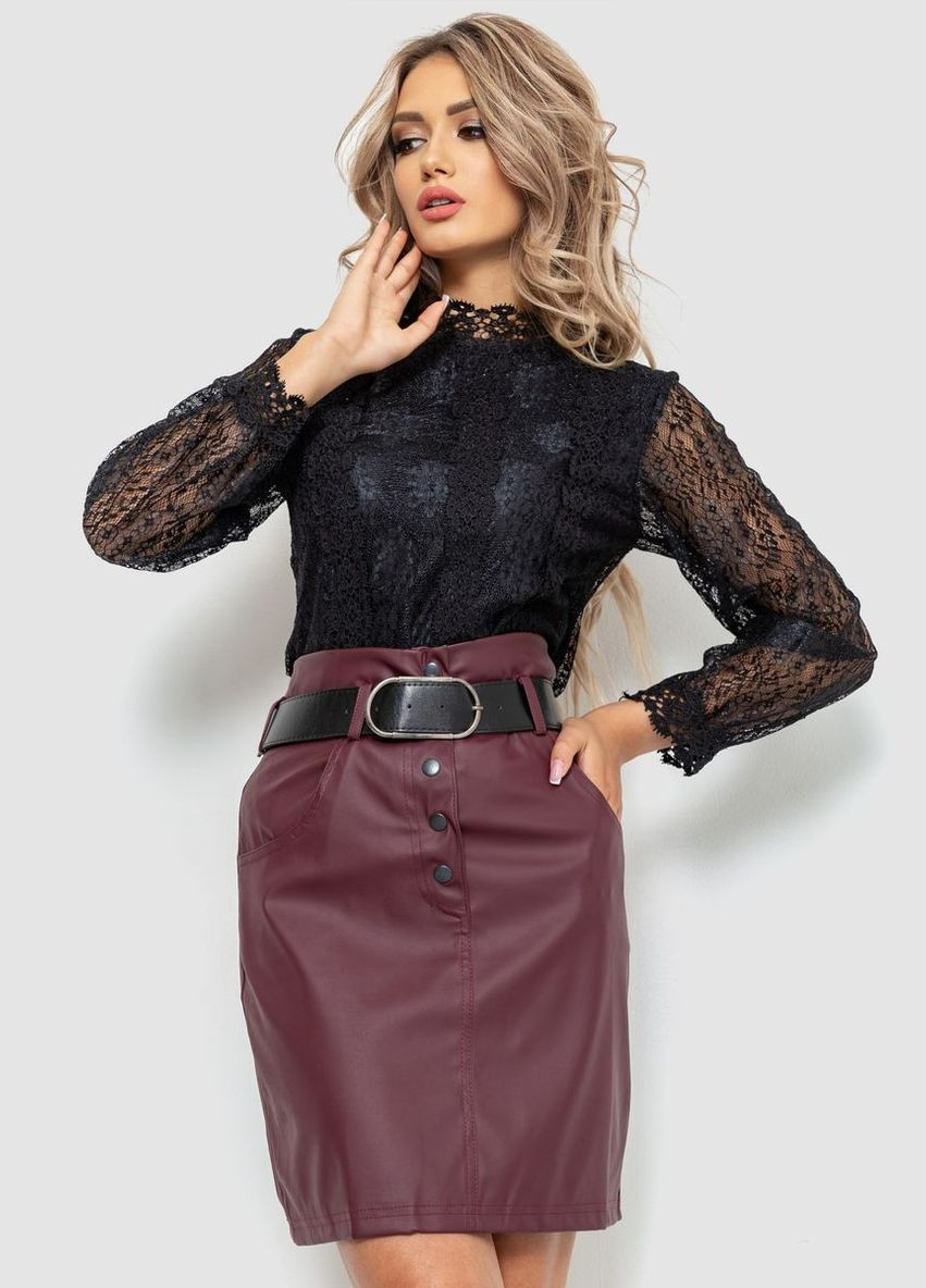 Чорна блуза жіноча класична гіпюрова, колір кремовий, Ager
