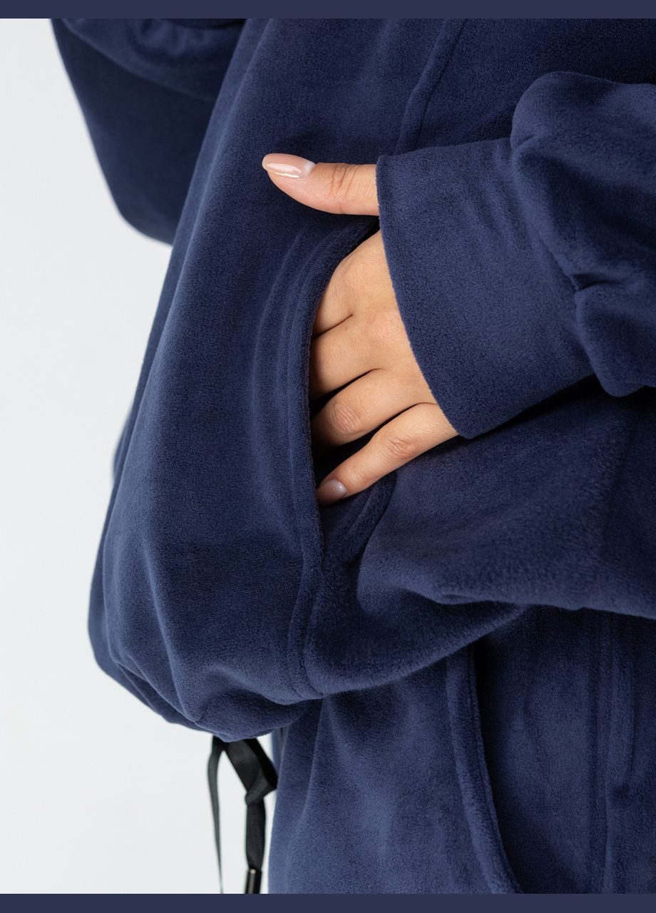 Костюм женский спортивный плюш на меху худи и брюки (синий) GorLin (306812715)