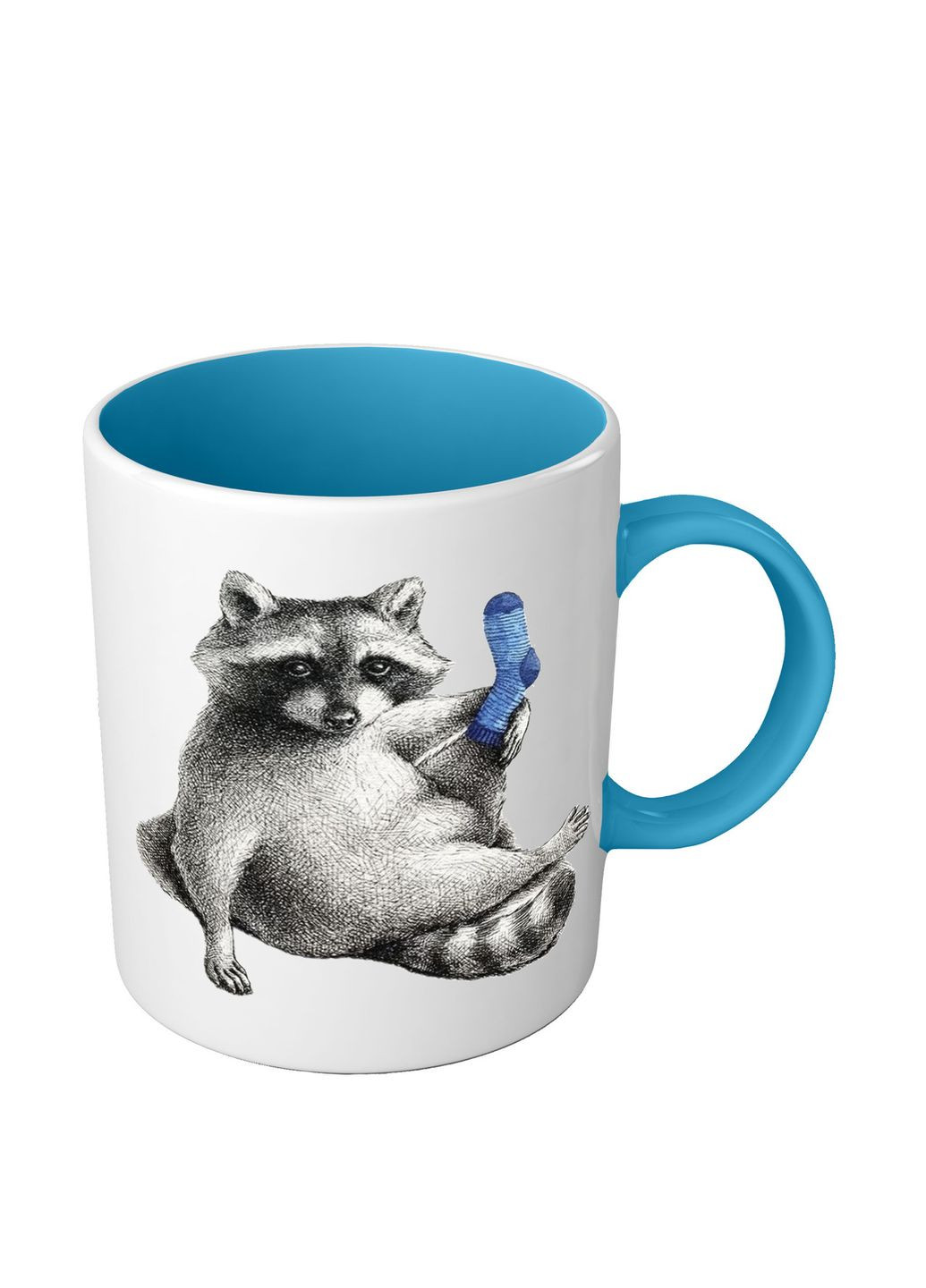 Прикольная чашка цветная Енот в носке No Brand (302522789)