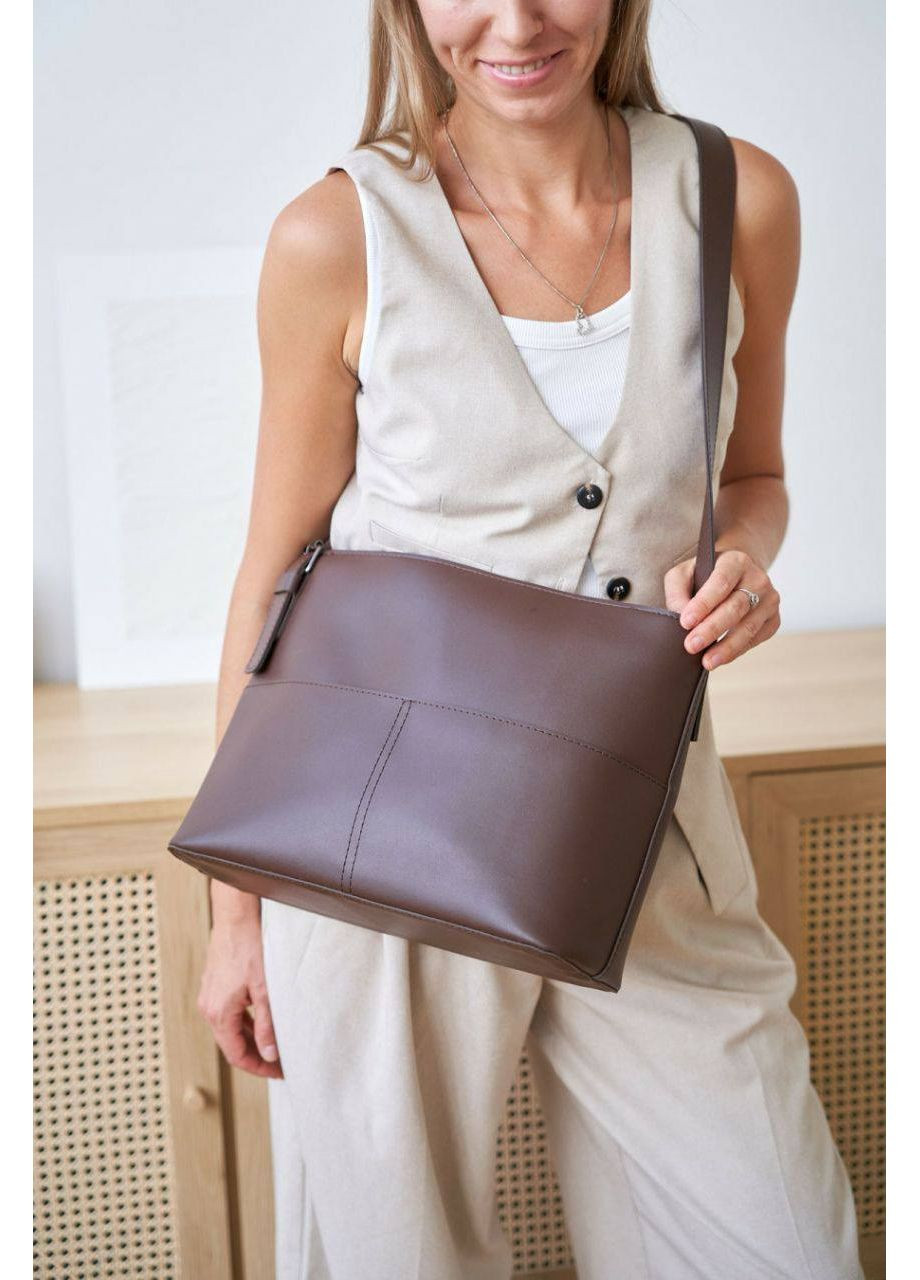 Жіноча сумка з еко-шкіри гладка середнього розміру на блискавці No Brand (369675030)