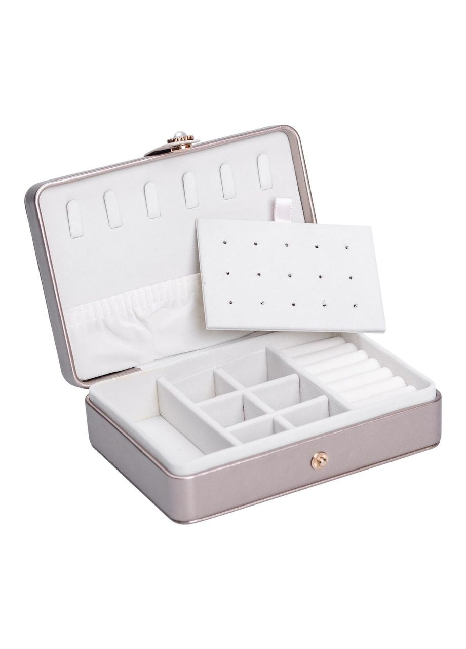 Шкатулка для украшений из экокожи 16х11 см органайзер для бижутерии стильный контейнер для драгоценностей ProDobro (364189625)