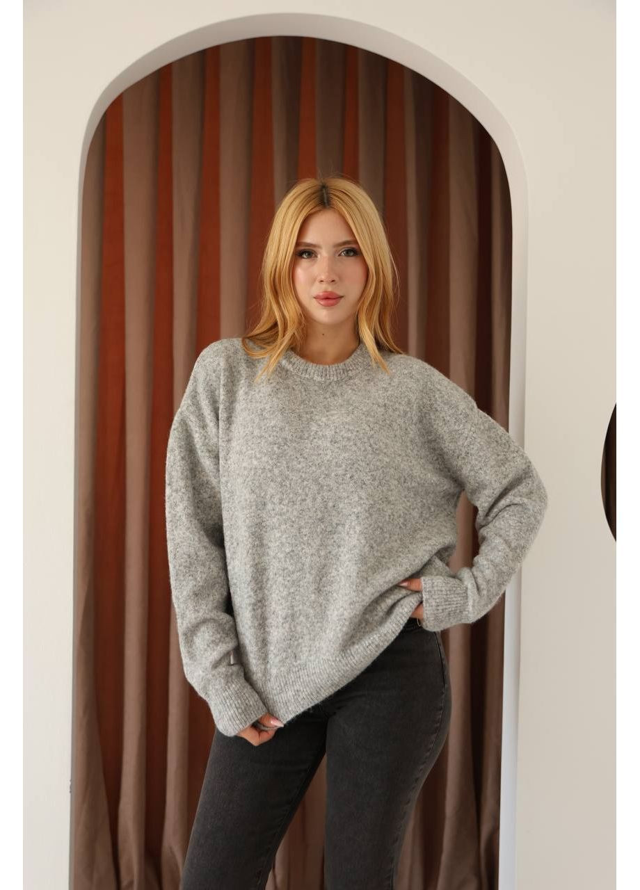Графітовий демісезонний жіночий светр джемпер No Brand