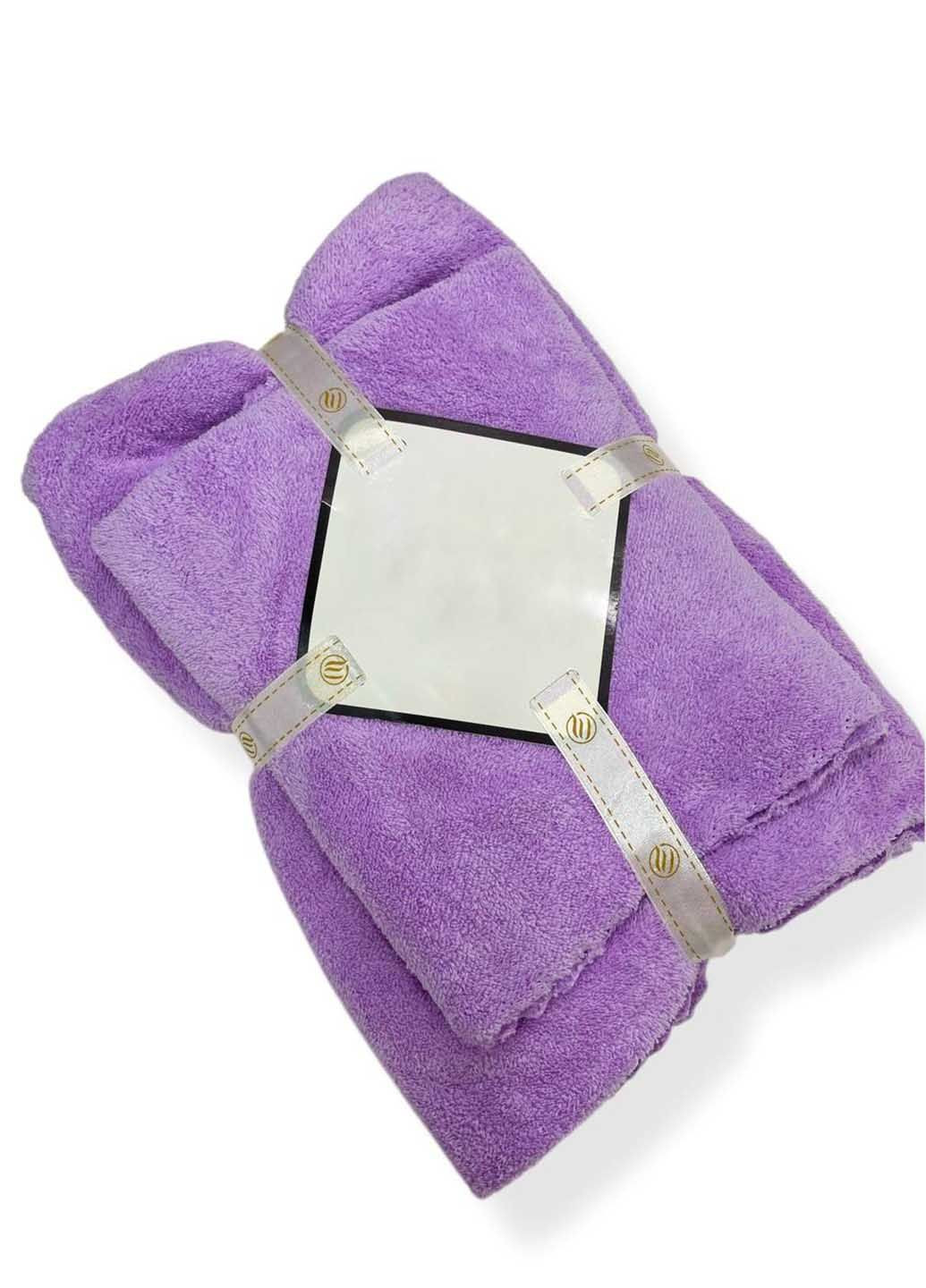 Комплект однотонных полотенец 2 шт., микрофибра Homedec однотонный сиреневый