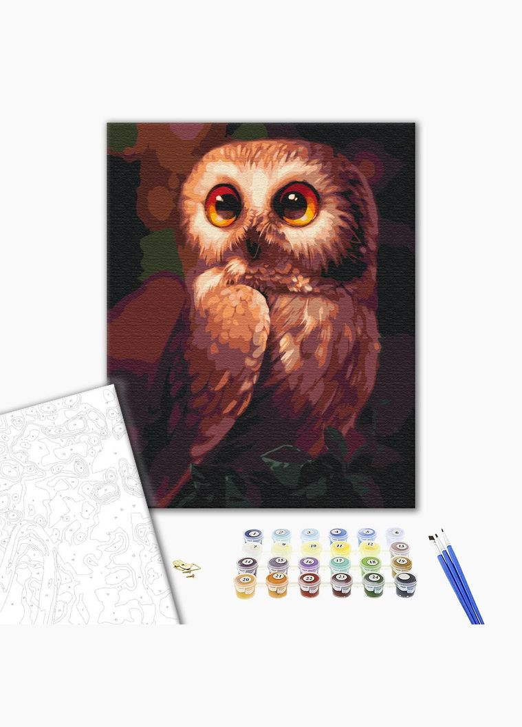 Картина по номерам Любопытная сова 40*50см Детские картины рисовать по номерам животного Brushme (308988012)