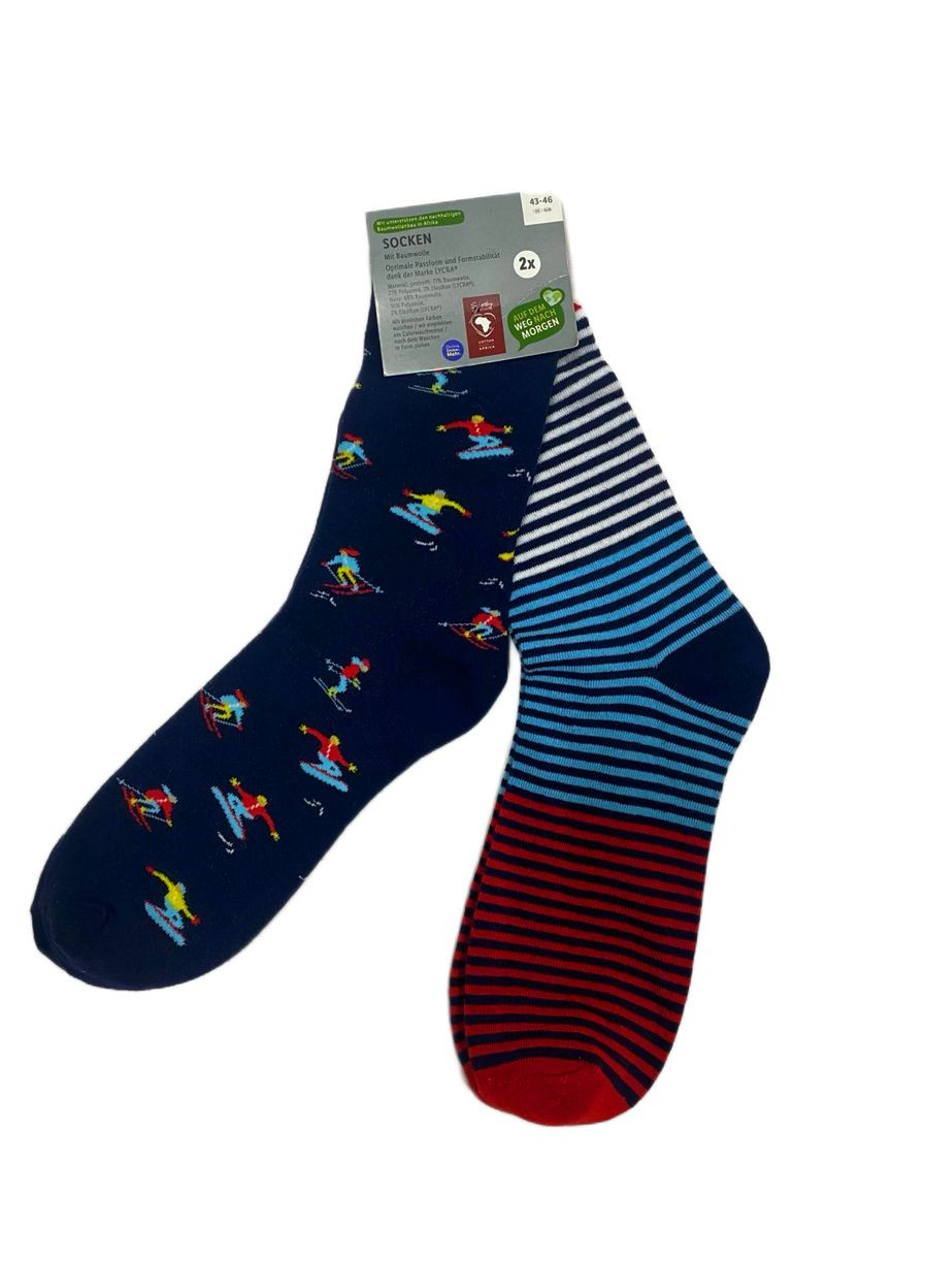 Комбинированные носки трикотаж высокие набор 2 пары для мужчины lycra® 464602-ч 43-46 Lidl (367261802)