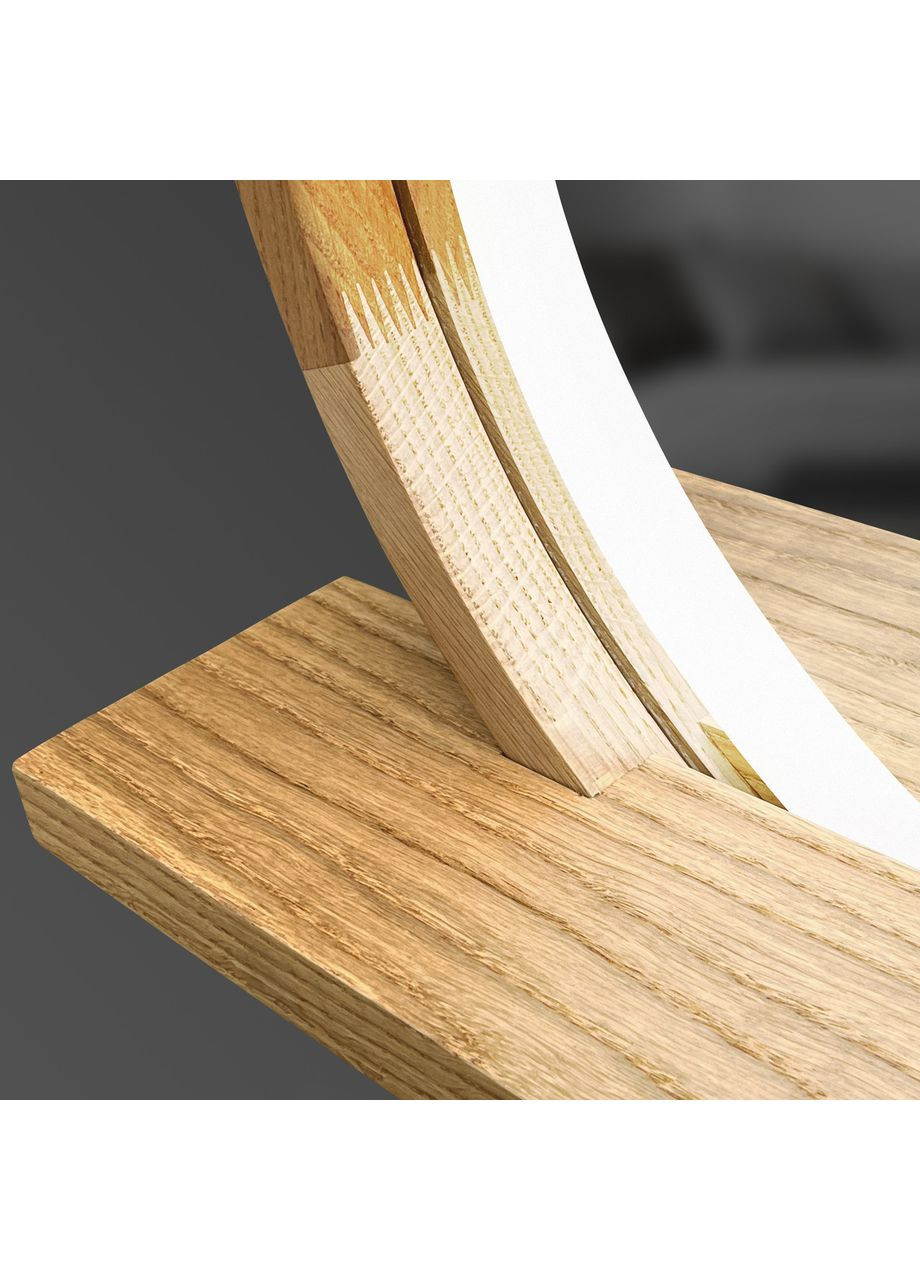 Дзеркало кругле з поличкою з LED-підсвіткою Natural Oak дерев'яне 650, 700 Luxury Wood Sunrise (369547002)