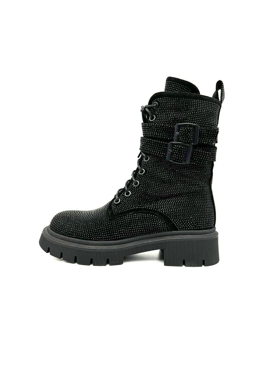 Черевики жіночі зимові чорні із стразами. Fashion (366427191)