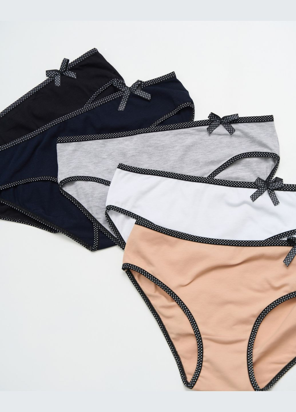 Батальные женские трусики-слепы с обрамлением в горошек, набор из 5 шт Nicoletta труси (302976811)