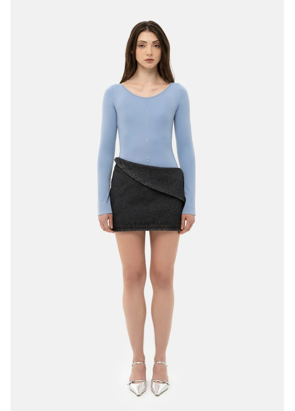 Синий боди с молнией спереди Match Denim (382744677)
