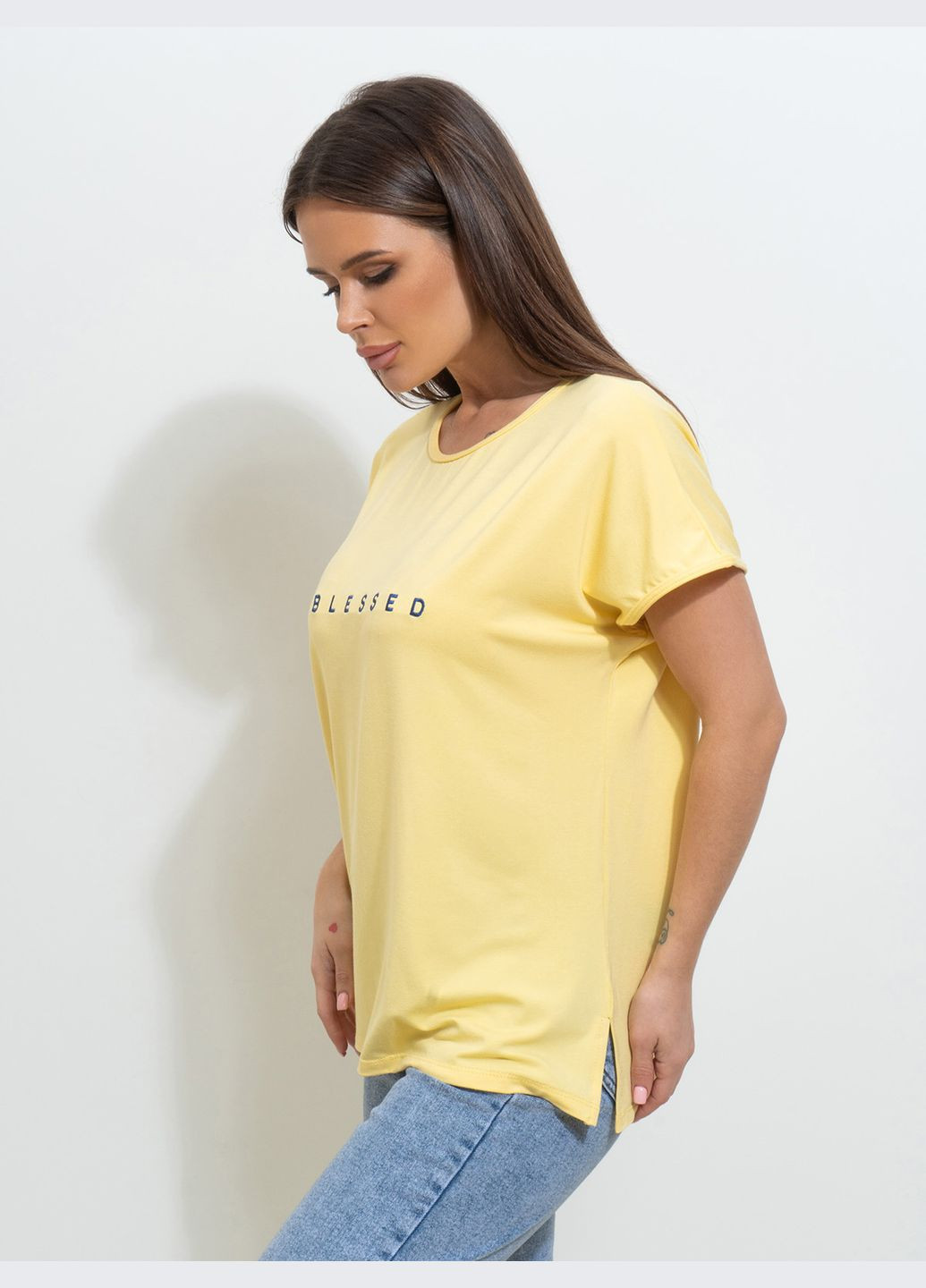 Жовта літня футболки ISSA PLUS 14496