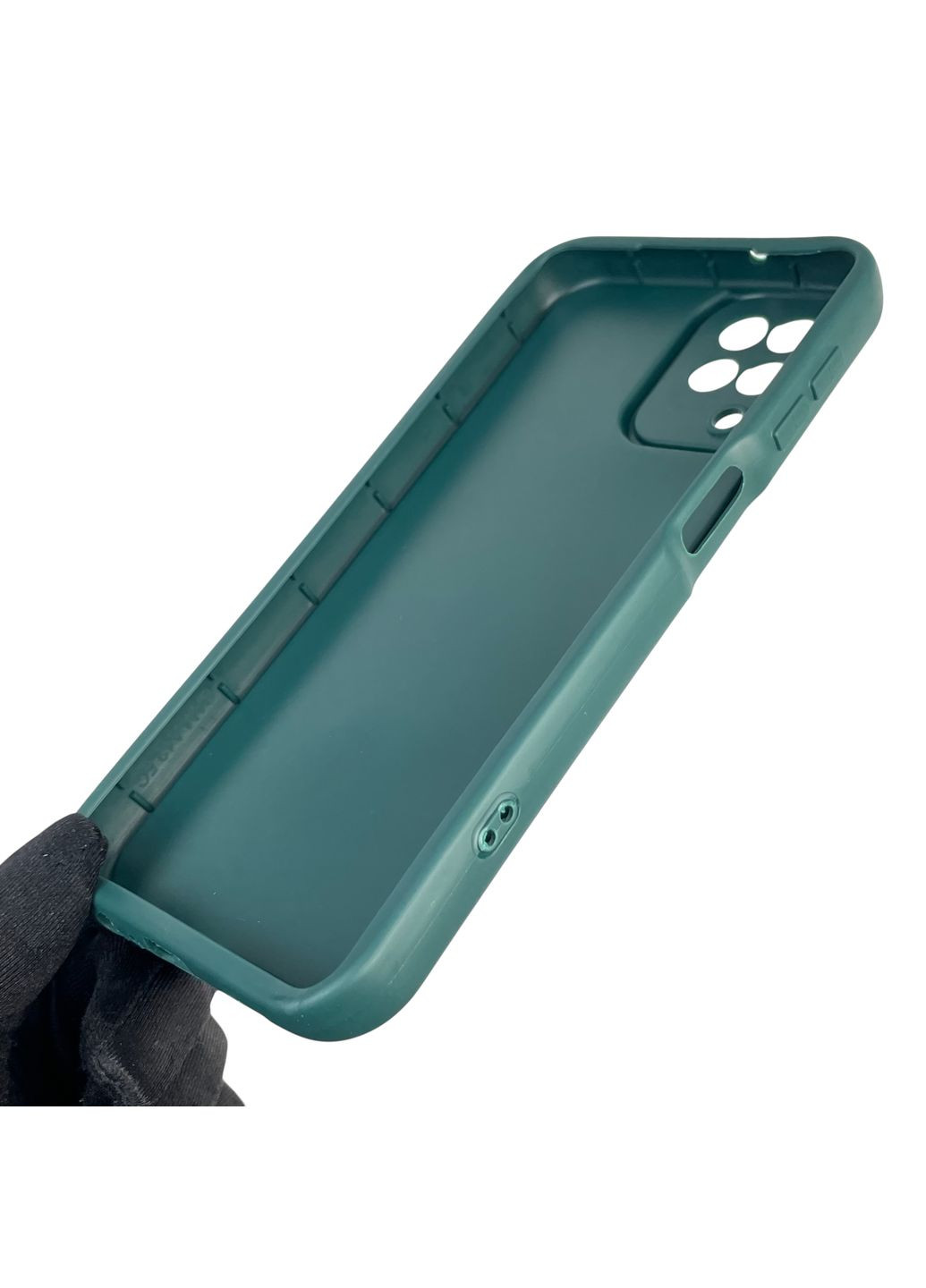 Чохол силіконовий Soft Touch з 3D принтом для Galaxy A12 (SM-A127F) темно-зелений (Повний захист камери) Samsung (371652998)