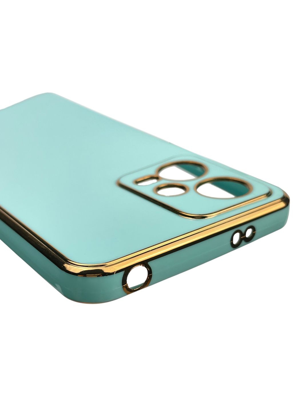 Чохол для Redmi Note 12 5G глянсовий із золотою окантовкою із захистом камери на сяомі редмі нот 12 5г бірюзовий Xiaomi (366020636)