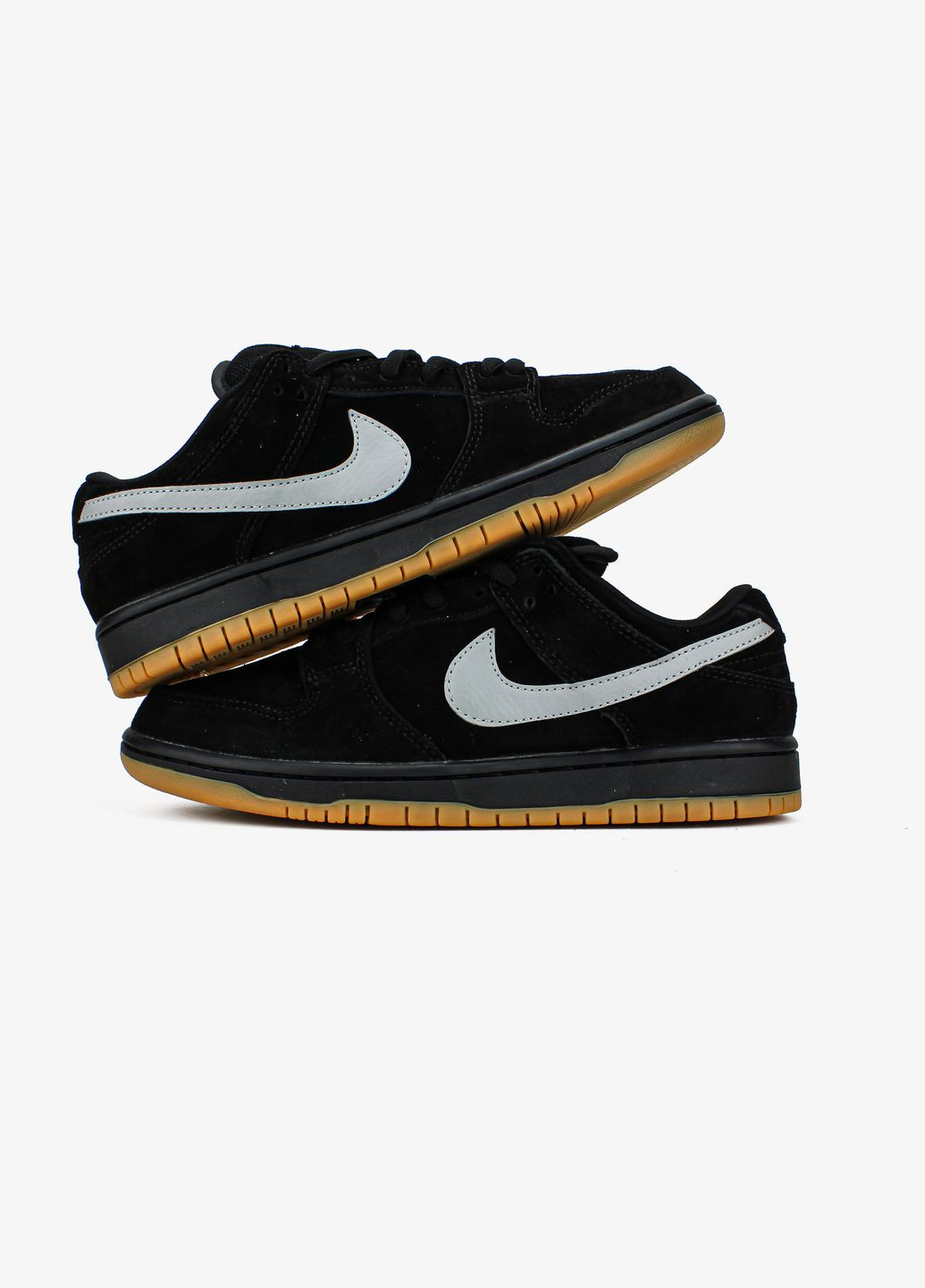 Черные демисезонные кроссовки мужские и женские nike sb dunk black grey "fog" | найк сб данк черные No Brand