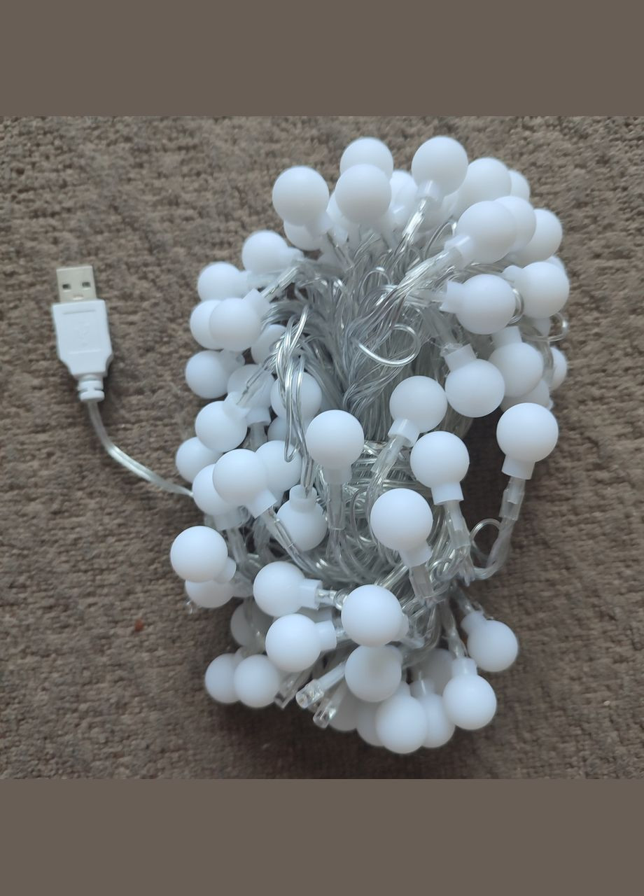 Гірлянда світлодіодна USB Ретро-лампи теплий білий 80 LED 10 метрів No Brand (302242569)