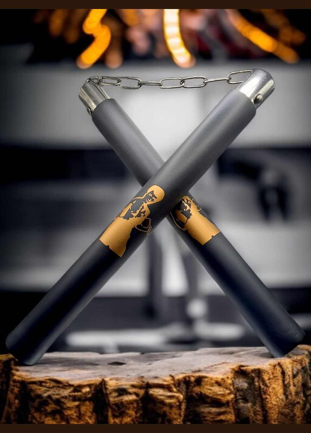 Нунчаки тренировочные нунчаку соединенные цепью GDragon Sport для тренировок боевых искусств из пенополиуретана Черные 3_1_0_5 No Brand (323143380)