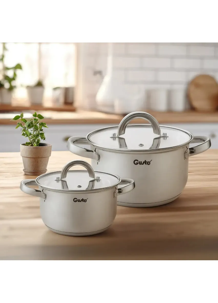 Каструля з кришкою LINEA GT-1504-16 16 см 1.9 л срібляста Gusto (406921222)