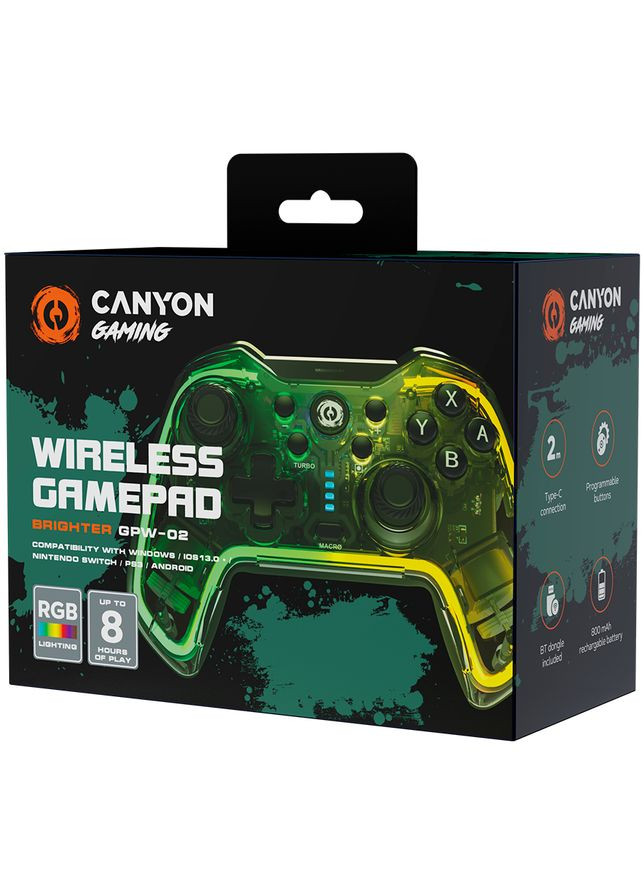 Геймпад Brighter GPW02 Wireless RGB 5in1 Crystal (CND-GPW02) Canyon (306744246)
