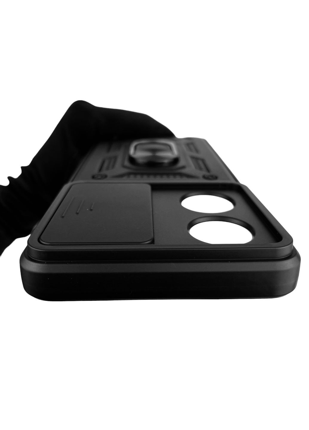 Чохол для A58 4G броньований з кільцем зі шторкою на камеру на оппо а58 4г чорний rg1 Oppo (366023101)