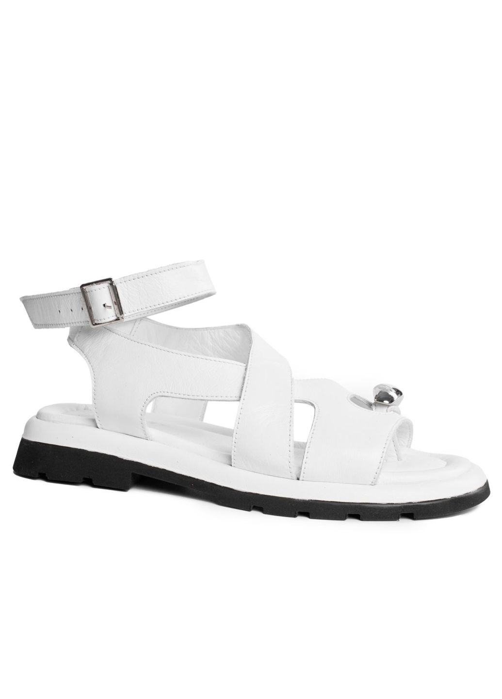 Белые кожаные босоножки 4693 Guero с ремешком